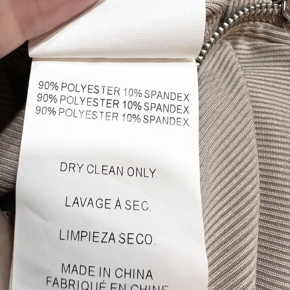 Nicholas Paola Jumpsuit Short Bodysuit Ribbed Mock Neck Tan Zip Women’s S NWT - Picture 7 of 11